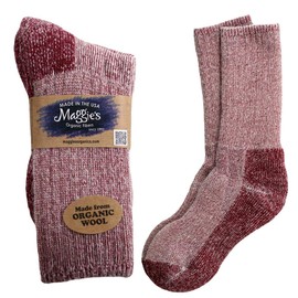 MAGGIES ORGANICS Organic Socks Wool Heavy Hiker Raspberry, 1 EA