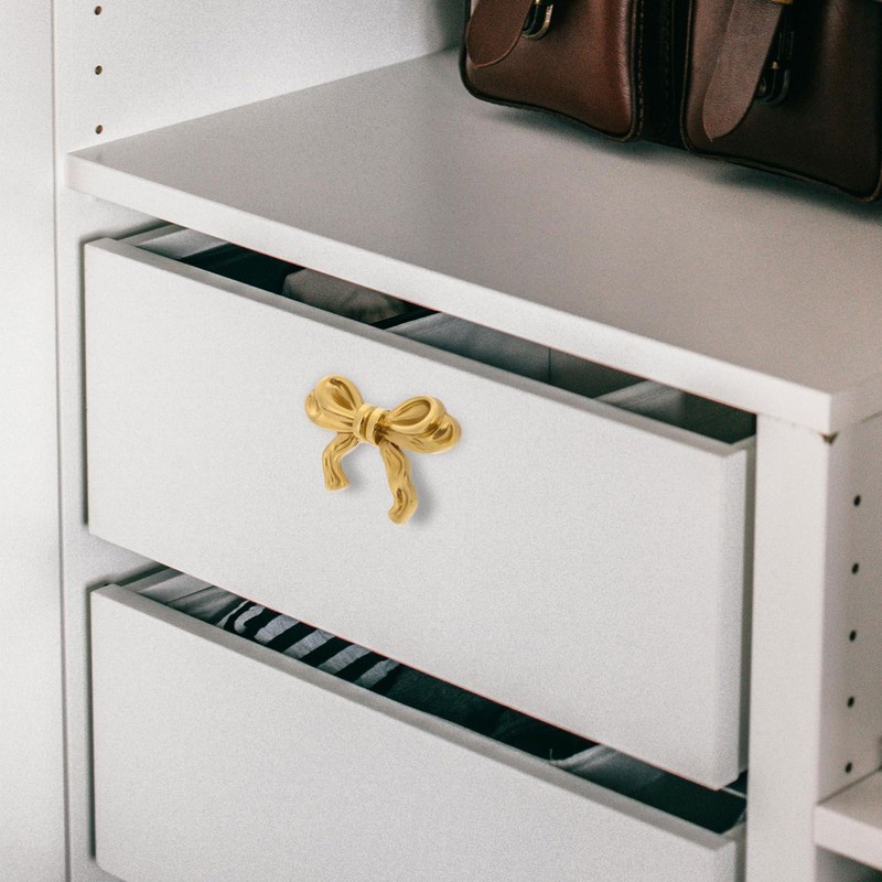 NUOBESTY Cabinet Handle, 1Pc Dresser Pulls Bowknot Cabinet Knobs Bow