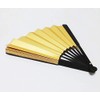 Z412 Double-sided Golden Fan, Cosplay, Black Bones, Length 9.1 inches