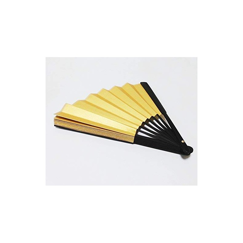 Z412 Double-sided Golden Fan, Cosplay, Black Bones, Length 9.1 inches