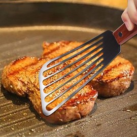 Lumi Zenva Stainless Steel Spatule - Ideal for Cuisiner Poisson œufs Crepes, Ergonomic Design, Compatible Lave-Vaisselle, Lame 16 cm, Total Length 28 cm