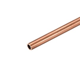 sourcing map Copper Round Tube, 4mm OD 0.5mm Wall Thickness 300mm Long Straight Pipe Tubing