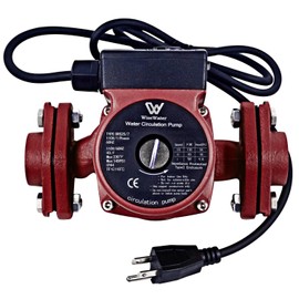 AB 110V Circulation Pump, 130W 13 GPM Hot Water Recirculating Pump, 3 Speed Switchable Circulator Pump with 3/4'' FNPT Flanges for Boiler, Solar Heater and Hydronic Radiant Heating (Red-3/4")
