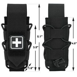 Tourniquet Pouch with Molle Clip,SABADO Tourniquet Holder Removeable Flap Cover,TQ Pouch for Duty Belt and Tactical Vest