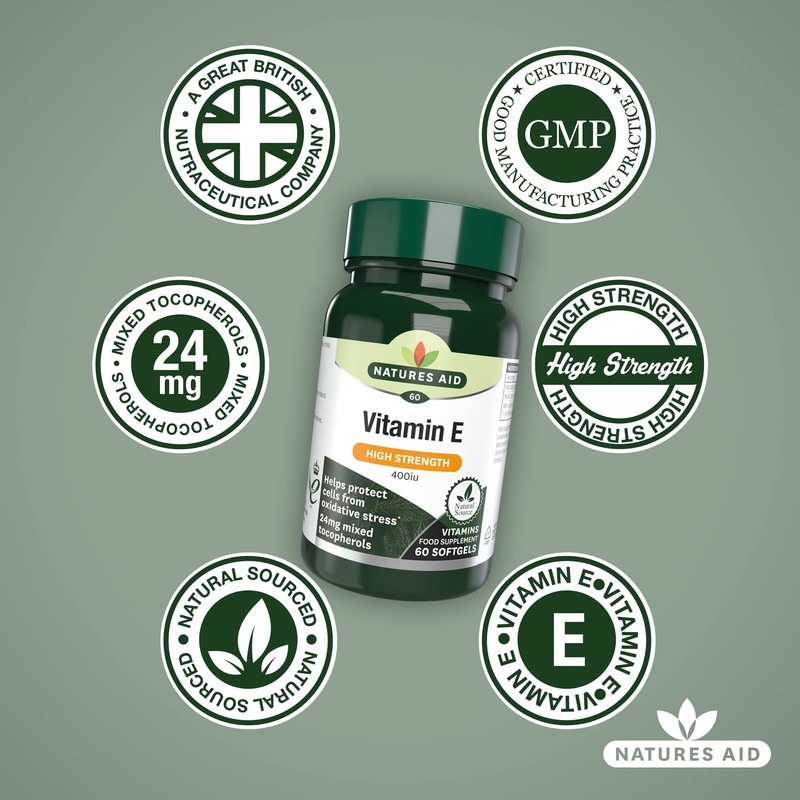 Natures Aid Vitamin E 400iu – Supports Skin, Heart &
