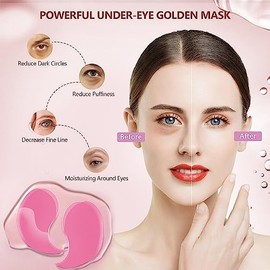 Mascarilla Rosa 60Pcs, 5 Parches Portátiles De Colágeno Oro 24K, 30 Pares Hidratantes Almohadillas De Gel Debajo De Los Ojos Para Mujeres Hombres