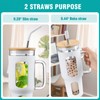 WINSA Glass Tumbler with Lid and Straw, 46 oz Iced