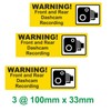 Dash Cam Recording Weatherproof Warning Stickers set of 5 Taxi