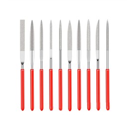 Bestgle Mini Diamond File Set of 10, File Set for Metalwork, Polishing File for Metalwork, File for Ironwork, Round, Semi-Round, Flat, Angle, Triangle, Woodworking File, DIY Polishing Tool 0.1 x 3.9