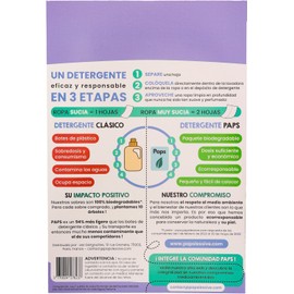 PAPS HOJAS DE DETERGENTE SOLUBLES PARA LA ROPA AROMA LAVANDA