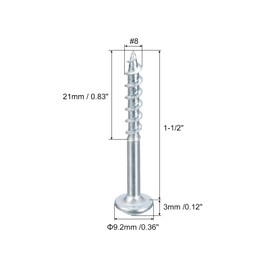 sourcing map #8x1-1/2" Pocket Hole Screws, 200pcs Square Drive Self Tapping Wood Screws with Zinc Plated for Woodworking