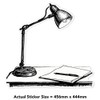 Extra Large 460mm 'Writers Desk Lamp' Transparent/Clear Sticker Decal for