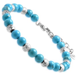 Dada Gioielli - Women's Bracelet with Real Natural Stones, Aulite - Agate - Sodalite and Jade - Amethyst and Aventurine, Gift Box, Stainless Steel