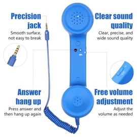 UKCOCO Smart Phone Retro Phone for Cell Phone 3.5mm Retro Phone Handsets for Cell Phones Retro Telephone Handset Retro Headset for Phone Home Phones -Proof Receiver Turntable USB
