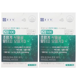 Chong Kun Dang 20100 Supercritical Plant-Based Alti-G Omega 3 900mg x 30 Capsules 2 Boxes (2 Month Supply)  Triple Complex Functionality / 종근당 20100 초임계 식물성 알티지 오메가3 900mg x 30캡슐 2박스 (2개월분) 3중 복합기능성