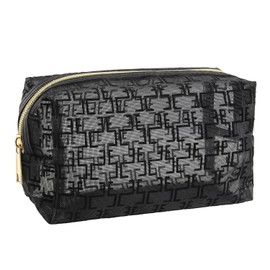 ZUCOLUS Black Mesh Makeup Bag For Women,Washable Waterproof Portable Travel Cosmetic Bag As Gift For Girls