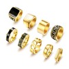 FEYIR 9 Pcs Men's Stainless Steel Vintage Signet Ring Square