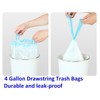 100pcs Small Tear-Free Drawstring Trash Bags 1.1 Mil 4 Gallon