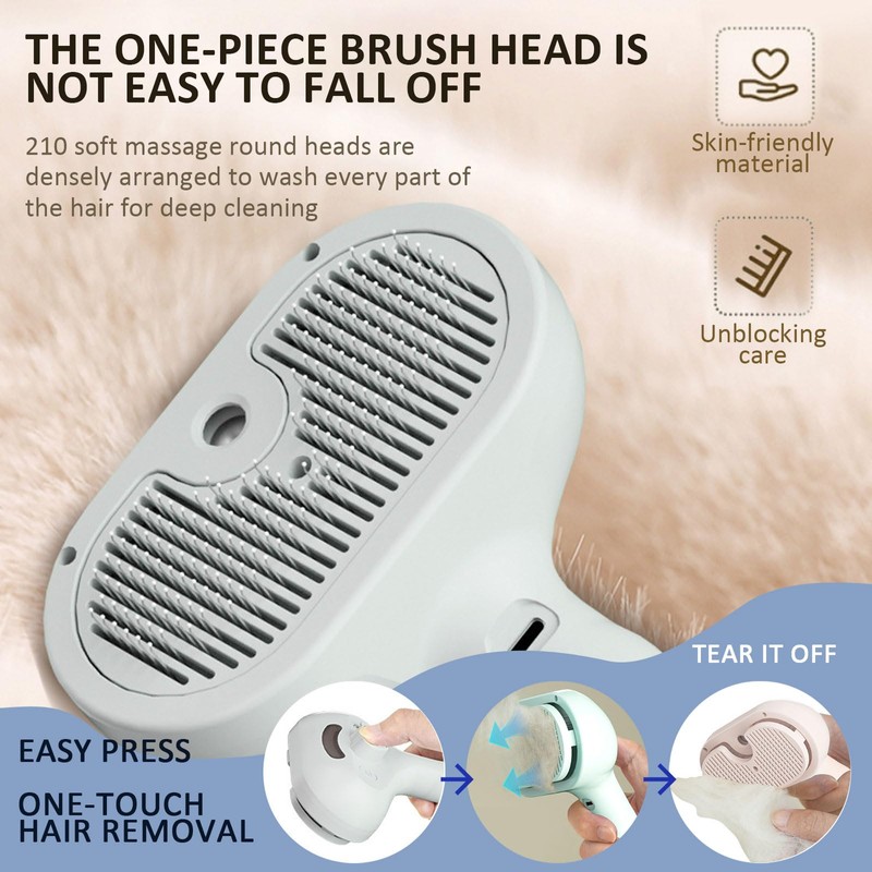 3 In 1 Self Cleaning Steamy Pet Brush, Pets Spray