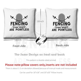Forest Charger Fencing Other Sports are Pointless Decor Decorative Pillowcase Throw Pillow Cover 18x18 Inch, Fencing Themed Decorations Pillow Cover for Home, Gifts for Fencing Lovers