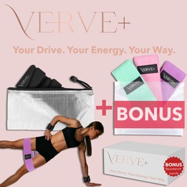 Verve+ Adjustable Ankle & Wrist Weights 1 lb Each with Resistance & Exercise Booty Bands for Working Out - Pilates Essentials Kit for Women, Workout Set, Home & Gym Equipment, Physical Therapy