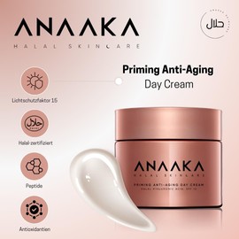 ANAAKA Halal Day Cream - Halal Certified, Cruelty-Free, Vegan Face Cream, Alcohol-Free - Anti-Ageing Care Against Premature Skin Ageing for Firm, Smooth and Youthful Skin Complexion