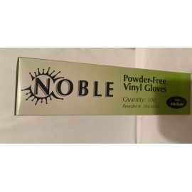 Noble Products Powder-Free Disposable Clear Vinyl Gloves for Foodservice -Medium