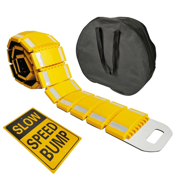 ZUVELLO 10ft Portable Speed Bump Plastic Humps with Slow Down