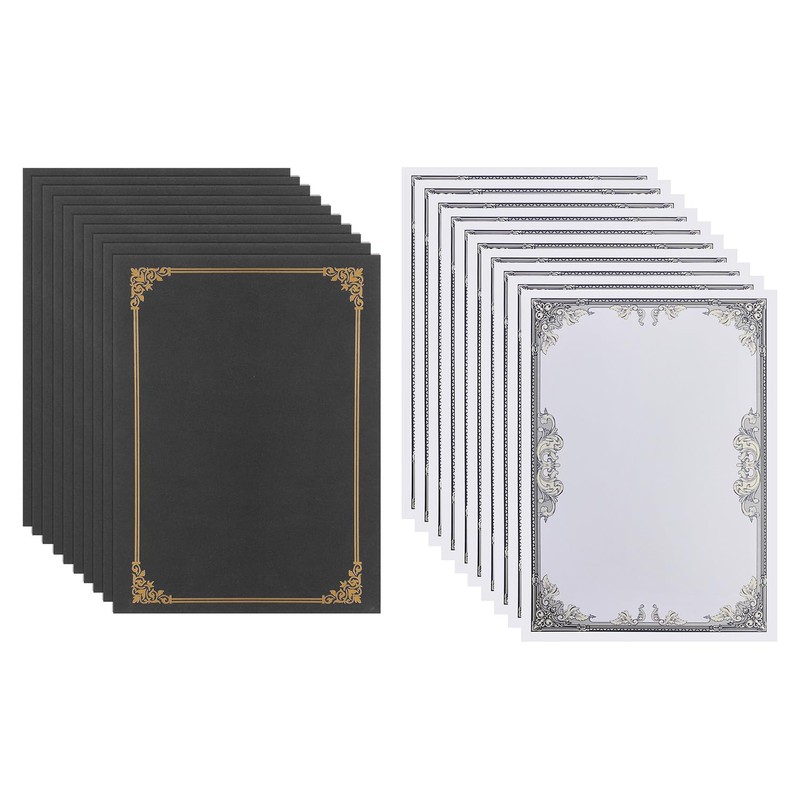 10 Diploma Files, A4, Bi-Fold, Award Holder, with Certificate Paper,
