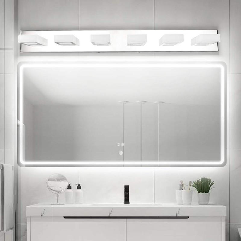 Ralbay Modern LED Bathroom Vanity Lights 6 Lights Acrylic Stainless