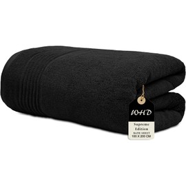 Wholesale Trade Dealz Luxury Super Jumbo Extra Large Bath Sheets (Pack of 1-2|100 x 200 cm 700 GSM) Premium Cotton XL Bath Sheet Towels (Black, 1)