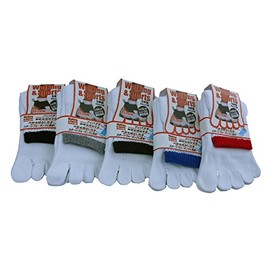 Iashi Healing Foot Women's Walking & Sports Cushion, Soles, 5 Toe Socks, Set of 5 Pairs, Set of 5 pairs (1 each of 5 top colors)
