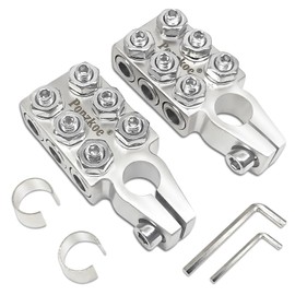 Lead Acid Battery Terminal Connectors 12-Way - Heavy Duty Clamps for SAE/DIN/EN Tapered Top Posts, Battery Terminals with 8AWG to 4/0(XL) AWG Cable Ends (Positive Negative Pair)