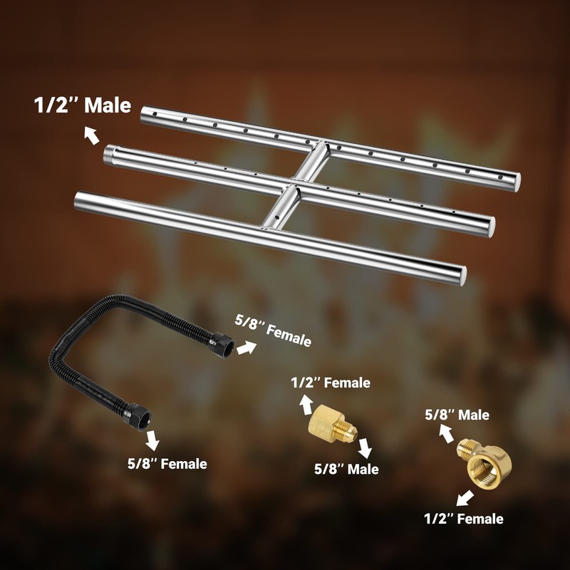 Skyflame 12" x 6" Rectangular Gas Fire Pit and Fireplace