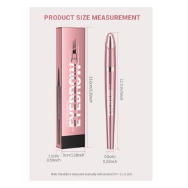 Tkekruh 2 x Coffee Waterproof Eyebrow Pen, 3D Eyebrow Pencil with 4 Fork Tips, Quick Drying and Durable, Effortlessly Creates Natural-Looking Brows (Light Coffee + Darker)