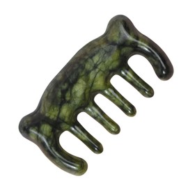 SAFIGLE Natural Jade Scalp Comb Bear Shape Hair Massager with Cooling Jade Teeth for Gentle Scalp Stimulation and Hair Root Revitalization for Relaxation and Gift Giving
