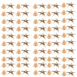 50 Sets Leather Rivets, Zinc Alloy Star Cap Metal Studs Mixed Color Repair Fasteners Snap Buttons Fixing Tool Kit for DIY Accessories Craft Bag Shoes Bracelet Clothing Repairing Decoration (Gold)