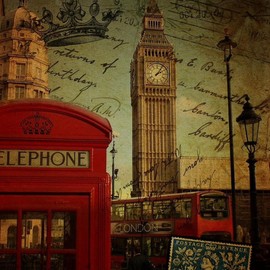 CafePress Vintage London UK Fashion Polyester Tote Bag 16"x16"