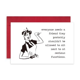 Leinessy Funny Card for Best Friend, Hilarious Friendship Card with Envelope, Birthday Card for Bestie Woman Friend