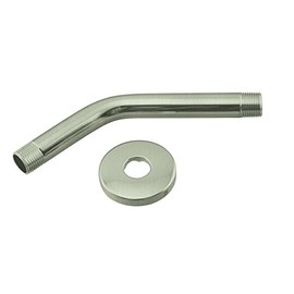 Westbrass D301-1-07 1/2" IPS x 8" Wall Mount Shower Arm with Sure Grip Flange, Satin Nickel