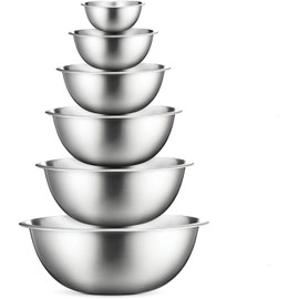 COOK WITH COLOR COOK WITH COLOR Stainless Steel Mixing Bowls Set - Nesting Bowls, 6 Pieces, Silver