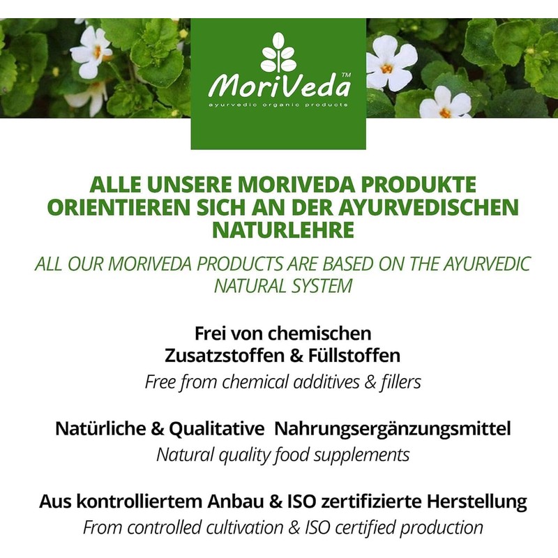 MoriVeda Brahmi Capsules with Brahmi Plant Powder (Bacopa Monnieri) 60