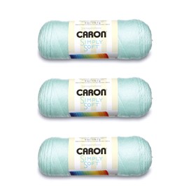 Caron Simply Soft Green Yarn - Paquete de 3 hilos de 170 g/6 oz - Acrílico - 4 medianos (peinados) - 315 yardas - Tejer/Crochet
