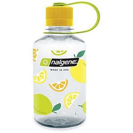 Nalgene Sustain Tritan BPA-Free Water Bottle Made with Material Derived from 50% Plastic Waste, 16 OZ, Narrow Mouth, Lemon