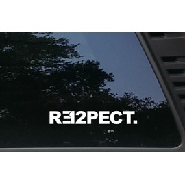 Re12pect - 8" x 1 1/8" die Cut Vinyl Decal/Bumper Sticker for Windows, Cars, JDM, Trucks, Bumpers, Tool Boxes, Boats, laptops - virtually Any Hard, Smooth Surface. Made in The USA