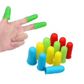 SQXBK 12PCS 25/21/18mm Mixed Color Silicone Hot Glue Gun Finger Protector Suitable for Scrapbooking Sewing Paperwork Cutting Wax Sculpting