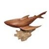 Shark LG Hand Carved Wood MACO Shark on Wood Coral