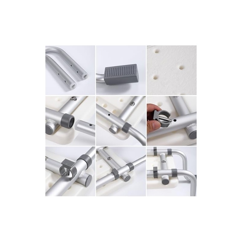 Non-slip aluminium and plastic PMR bath seat – Adjustable in