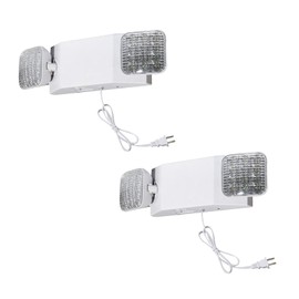 CMMZY Emergency Lights with Battery Backup and 1.0 Meter Plug in Cord,Emergency Light for Business Home Power,Two Square Adjustable LED Light Head Emergency Lighting Fixtures,AC120V, UL Listed,2Pack.
