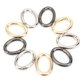 9 x Spring Snap Clips Spring O-Ring Oval Rings Oval Carabiner Snap Clip for DIY Crafts (#1)